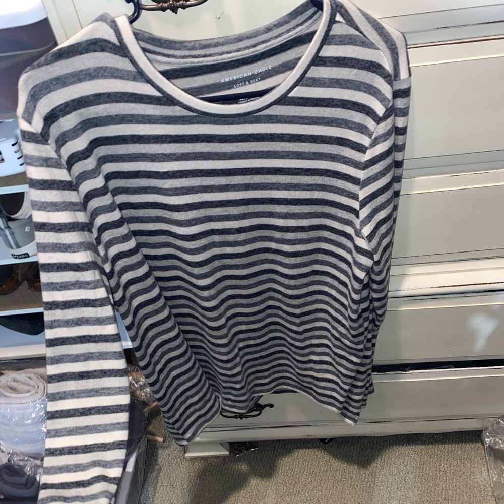 American Eagle Outfitters Soft & Sexy Plush Striped Top
